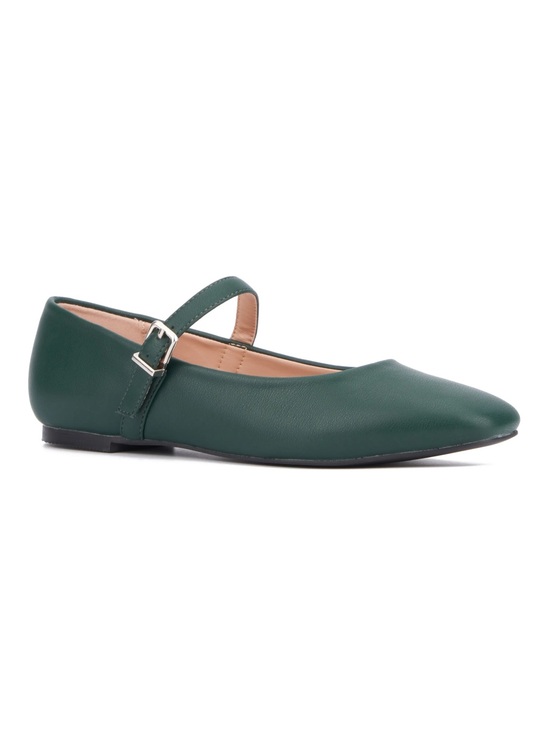 New York & Company Shoes - Women’s NY&C Green Square Toe Mary Jane Flats Size 8 Feminine